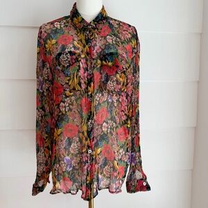 The Kooples Cocktail Floral Print Shirt size 3